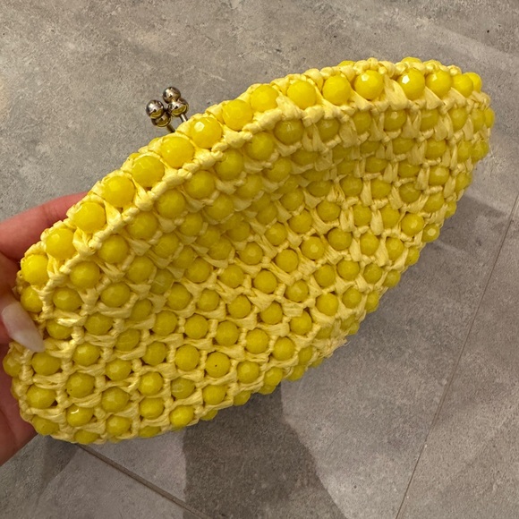 Small Yellow Beaded Women's Bag - Picture 5 of 8